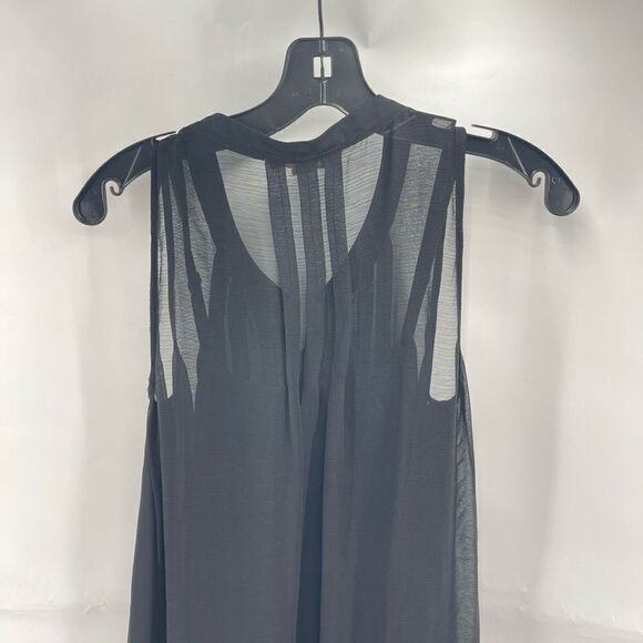 Staring at Stars Black Lace Pleated tunic dress sheer underlay adjustable straps - Picture 13 of 16